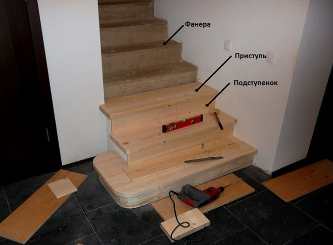 Как закрепить деревянные ступени на бетонную лестницу - советы