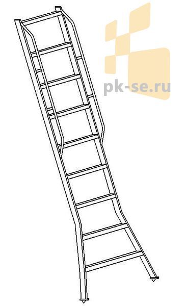 Лестницы приставные и прислоненные с ограждениями - подробно